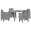 vidaXL Set da Pranzo per Giardino 5 pcs Grigio chiaro Polipropilene