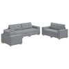 vidaXL Divano 3 pz Grigio chiaro Tessuto misto lino