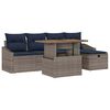 vidaXL Set Divano da Giardino 6 pcs Grigio polyrattan