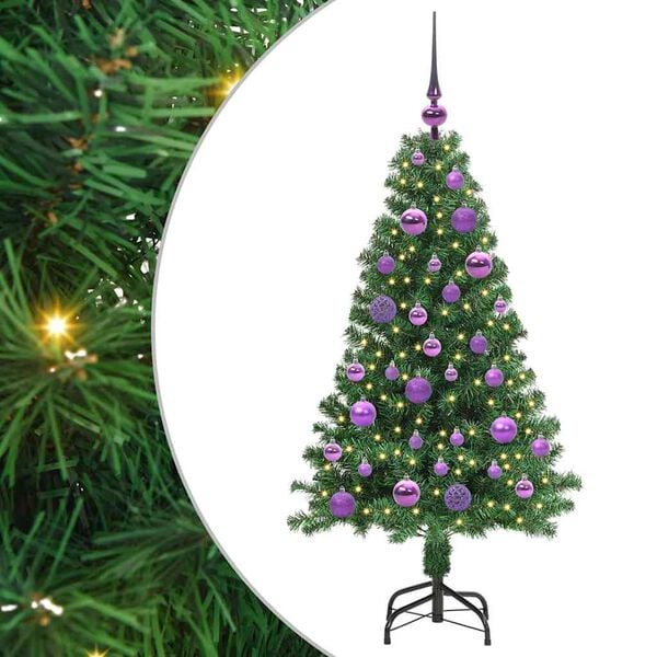 vidaXL Albero di Natale artificiale con 150 LED Verde 120 cm