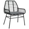 vidaXL Set da Pranzo per Giardino 9 pcs Nero polyrattan