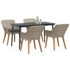 vidaXL Set da pranzo Grigio chiaro Poly Rattan