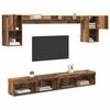 vidaXL Unit&agrave; a muro per TV con LED con led 6 pcs Legno vecchio