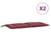 vidaXL Cuscini Panca Giardino 2pz Rosso Vino Mélange 100x50x7cm