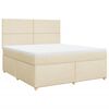 vidaXL Giroletto a Molle con Materasso Crema 180x200 cm in Tessuto