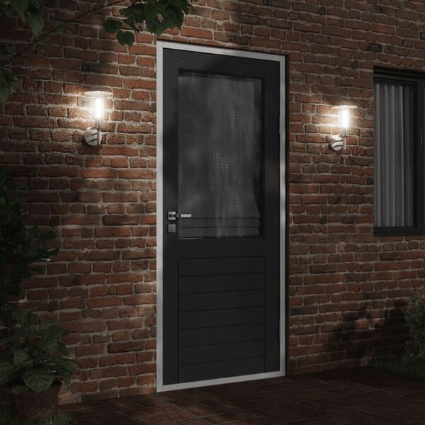 vidaXL Applique da Esterno 2 pz Argento in Acciaio Inossidabile