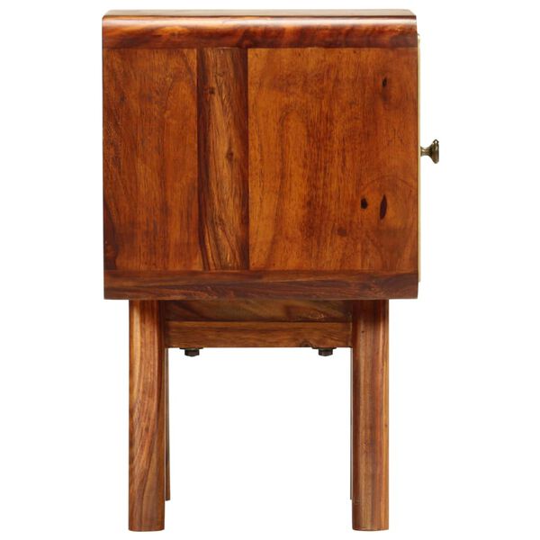 vidaXL Comodino in Massello di Acacia con Stampa Dorata 49x40x30cm