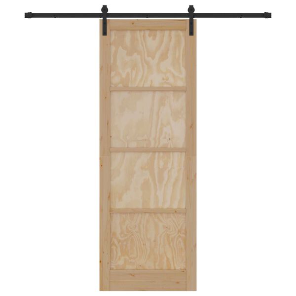 vidaXL Porta scorrevole Marrone 83 x 232 cm Pino massello