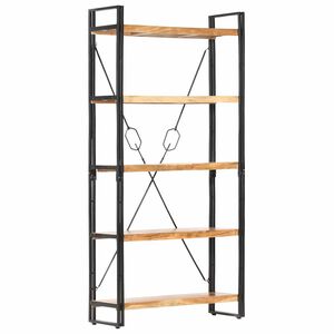 vidaXL Libreria a 5 Ripiani 90x30x180 cm in Legno Massello di Acacia