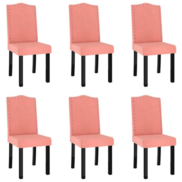 vidaXL Sedie da Pranzo 6 pz Rosa in Velluto