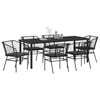 vidaXL Set da Pranzo per Giardino 7 pcs Nero polyrattan