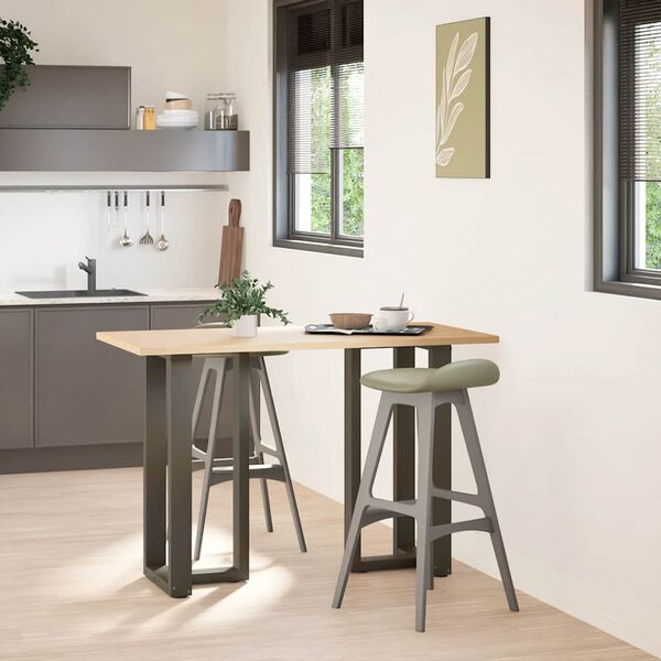 vidaXL Gambe per tavolo da bar a forma di T 2 pz nere 40x35x(90-91) cm in acciaio