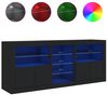 vidaXL Credenza con Luci LED Nera 162x37x67 cm