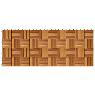 Set 10 Piastrelle in legno di acacia per pavimento 30 x 30 cm