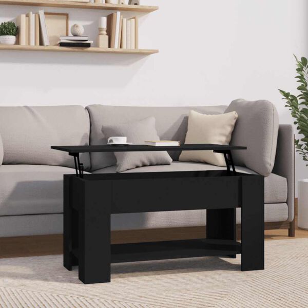 vidaXL Tavolino da Salotto Nero 101x49x52 cm in Legno Multistrato