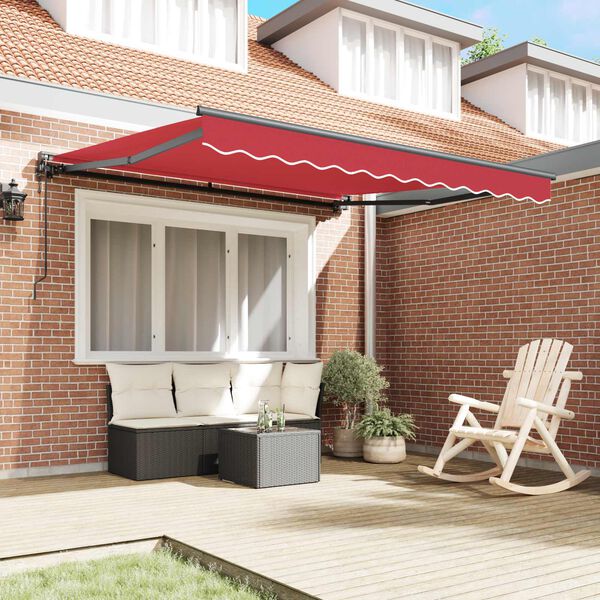 vidaXL Tenda Retrattile Rosso 300 x 250 cm Alluminio e Tessuto