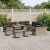 vidaXL Set Divano da Giardino con cuscino 14 pcs Grigio polyrattan