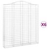 vidaXL Cesti Gabbioni ad Arco 6 pz 200x30x220/240 cm Ferro Zincato