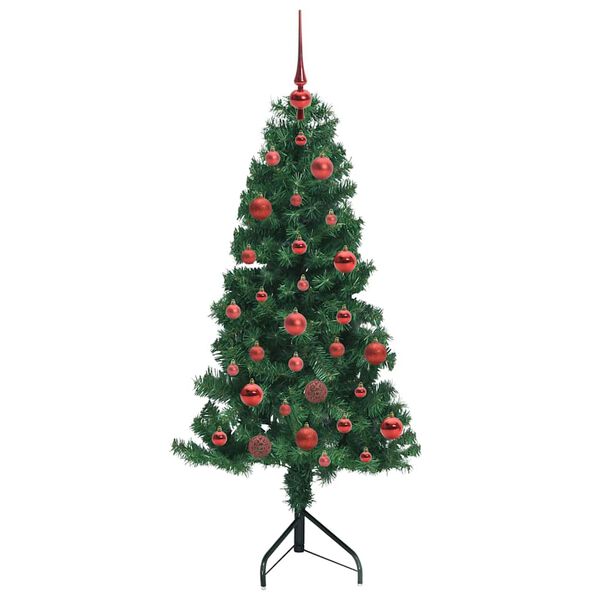 vidaXL Albero di Natale Artificiale Angolare con 150 LED Verde 150 cm