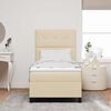 vidaXL Letto a molle con materasso Crema 90 x 200 cm Tessuto