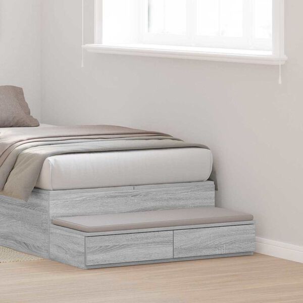 vidaXL Cassetti per letto Grigio Sonoma 90 x 36,5 x 16,5 cm