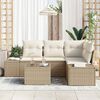 vidaXL Set Divano da Giardino Beige e Crema polyrattan