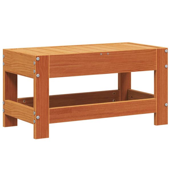 vidaXL Poggiapiedi da Giardino Marrone Cera 62x30x32 cm Massello Pino