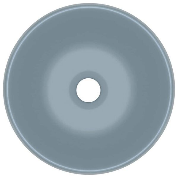 vidaXL Lavandino Lusso Rotondo Azzurro Opaco 40x15 cm in Ceramica
