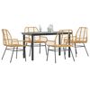 vidaXL Set da Pranzo da Giardino 5pz Polyrattan Vetro