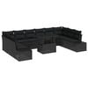 vidaXL Set Divano da Giardino 11 pz Nero polyrattan