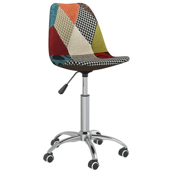 vidaXL Sedia da Pranzo Girevole in Tessuto Patchwork