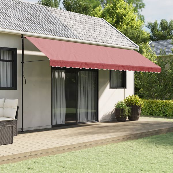 vidaXL Tessuto di Ricambio per Mantovana da Tenda Strisce Bordeaux 5 m