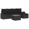 vidaXL Set Divano da Giardino 6 pz Nero Poly Rattan