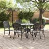 vidaXL Set da Pranzo per Giardino 7 pcs Nero 90 x 90 x 75 cm