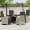 vidaXL Set da Pranzo per Giardino 5 pcs Grigio chiaro polyrattan