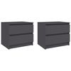 vidaXL Comodini 2 pz Grigi 50x39x43,5 cm in Legno Multistrato