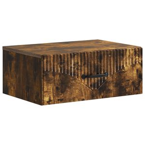vidaXL Mobiletto da notte a muro Rovere Fumo 49 x 34,5 x 20 cm