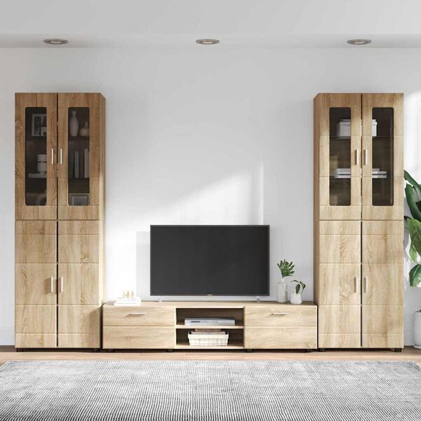 vidaXL Set mobile TV con cassetto Rovere Sonoma Legno multistrato