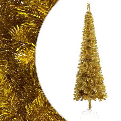 vidaXL Albero di Natale Sottile Oro 120 cm