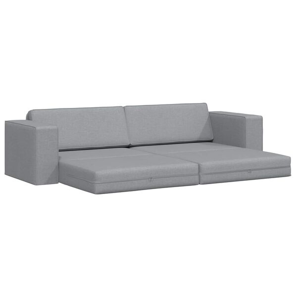 vidaXL Divano letto 200cm Grigio chiaro Tessuto