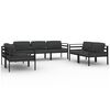 vidaXL Set Divani da Giardino 7 pz con Cuscini in Alluminio Antracite