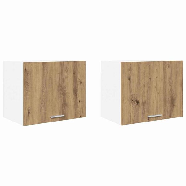 vidaXL Armadio pensile 2 pcs Rovere Artigiano e Bianco 50 x 31 x 40 cm