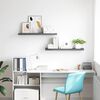 vidaXL Scaffali a Parete 2 pz Grigio Lucido 120x23,5x3,8 cm in MDF