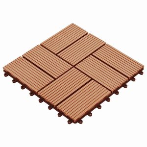 vidaXL Piastrella per Decking 11 pcs Teak riciclato 30 x 30 cm WPC