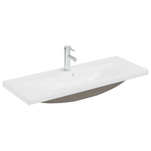 vidaXL Lavabo da Incasso con Rubinetto 101x39x18 cm in Ceramica Bianco