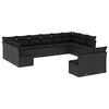 vidaXL Set Divani da Giardino 12 pz con Cuscini Nero in Polyrattan