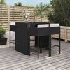 vidaXL Set Bar da Giardino 5 pz con Cuscini in Polyrattan Nero