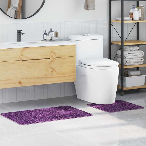 vidaXL Set di tappetini antiscivolo per il bagno 2 pcs Viola PP