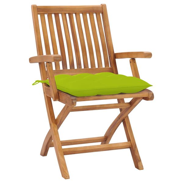 vidaXL Sedie da Giardino Pieghevoli con Cuscini 6 pz Massello di Teak