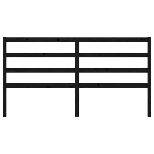 vidaXL Testiera per Letto Nera 206x4x100 cm in Legno Massello di Pino